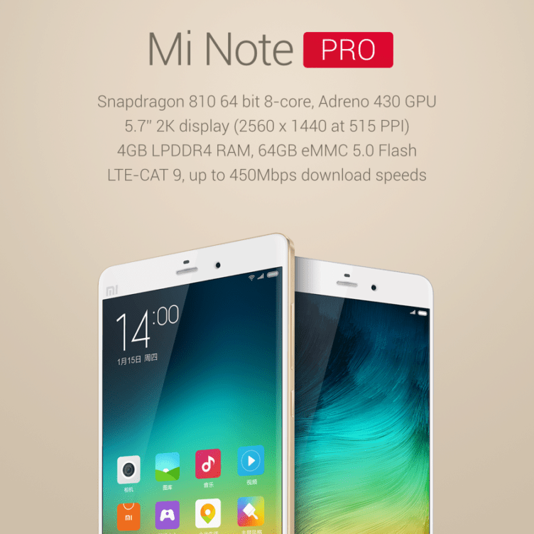 Xiaomi Note Pro specifikace Xiaomi Note Pro specifikace