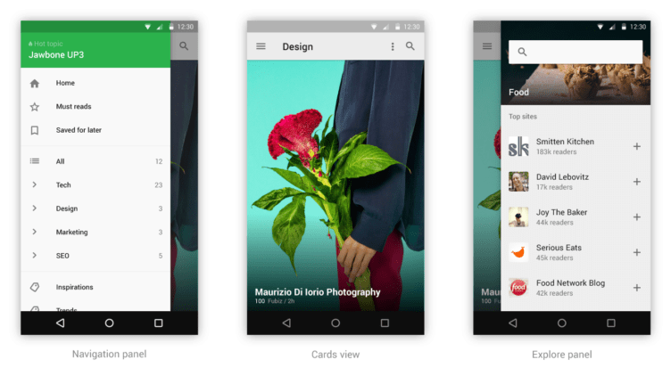 feedly material design 2