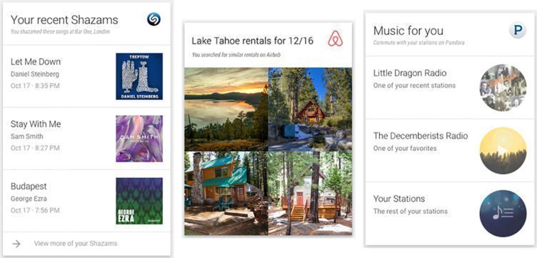 Google integroval do Chytrých karet (Google Now) 40 aplikací