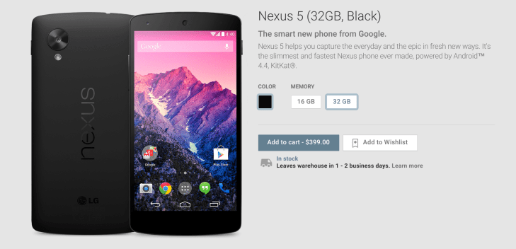 Nexus 5 se vrací do Obchodu Play