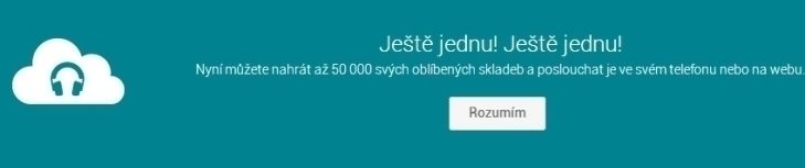 O rozšíření kapacity jsou uživatelé informováni bannerem