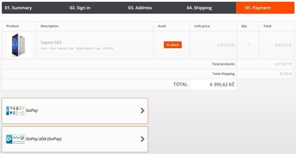 xiaomiforsale objednávka platba