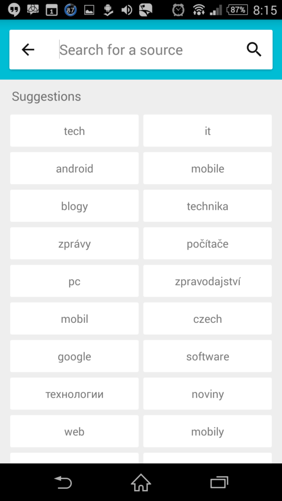 Přidání nového zdroje