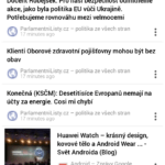 Přehled článků v podobě seznamu