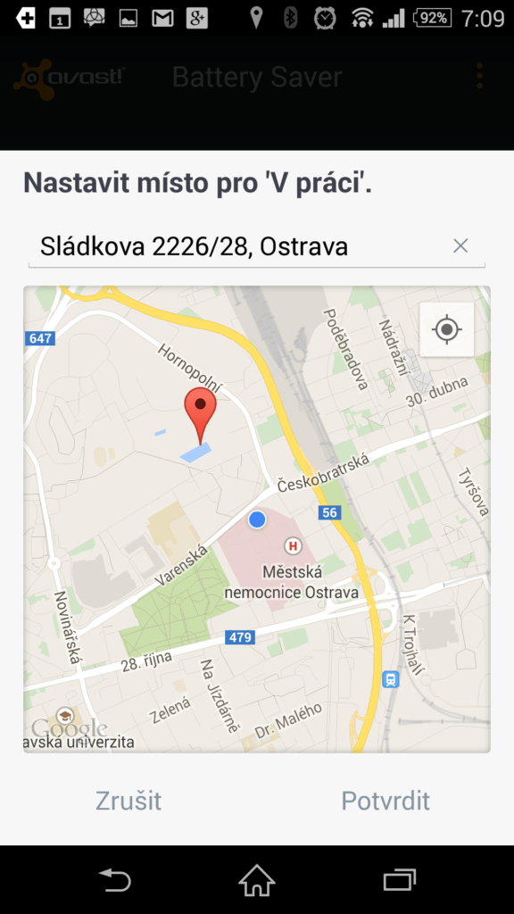 Nastavení polohy zaměstnání