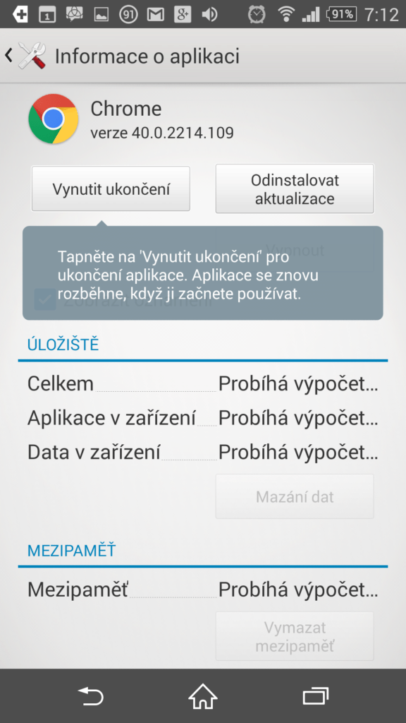 Ukončení náročné aplikace