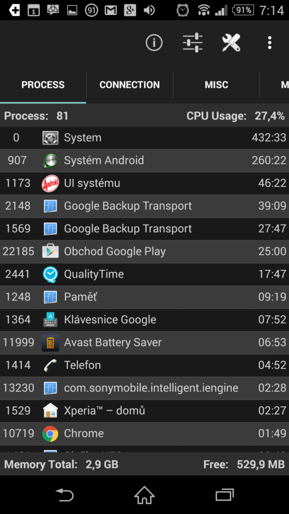 Informace o Avast Battery Saver z OS Monitoru