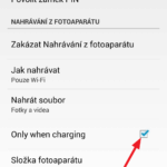 Nahrávání jen při připojení k nabíječce