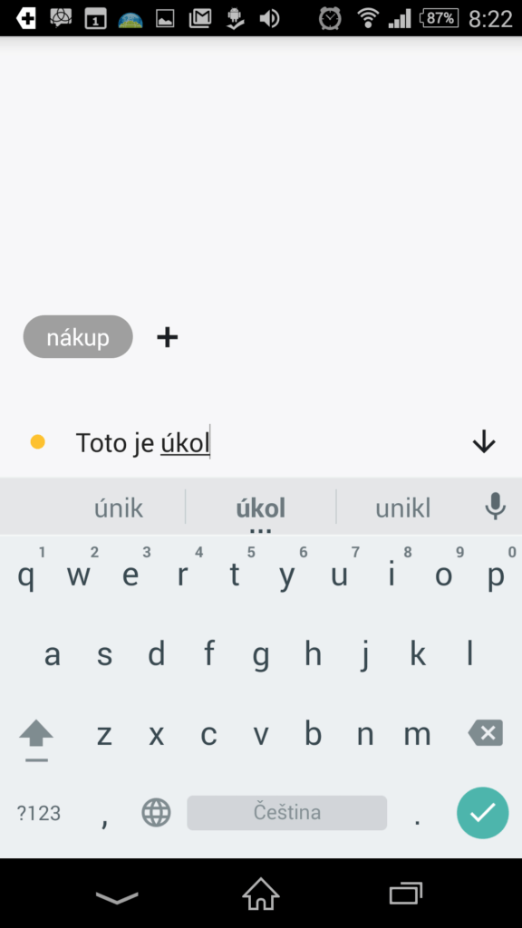 Vytvoření úkolu