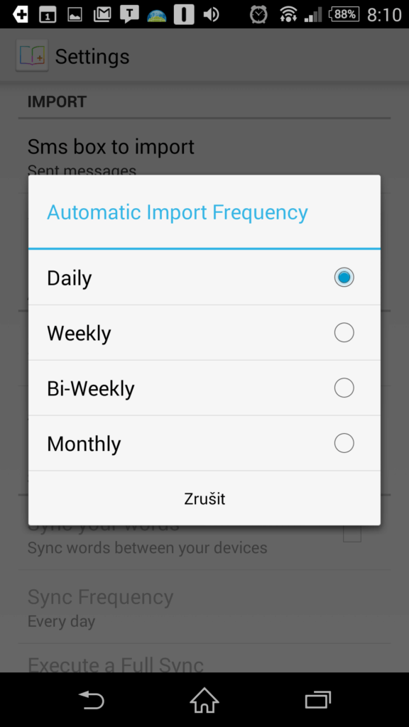 Možnosti automatického importu