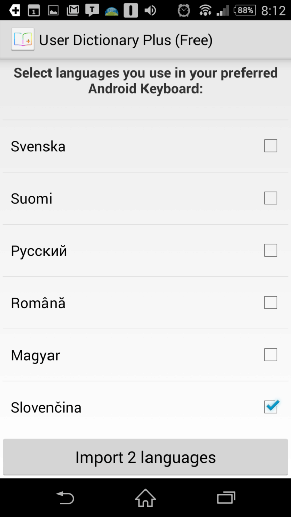 Správa nainstalovaných jazyků