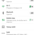 HTC Desire 620 prostředí systému Android 4.4.4 menu nastavení