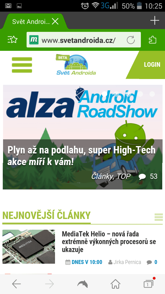 Leagoo Lead 2 - test výdrže (prohlížení webu)