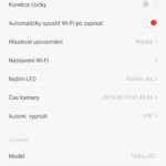 Xiaomi Yi aplikace – nastaveni 2