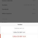 Xiaomi Yi aplikace – rozliseni videa