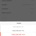 Xiaomi Yi aplikace – rozliseni videa 2