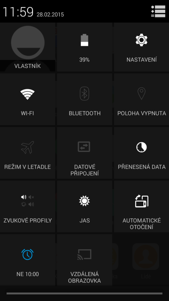 inew v3 plus uživatelské rozhraní ovládací prvky