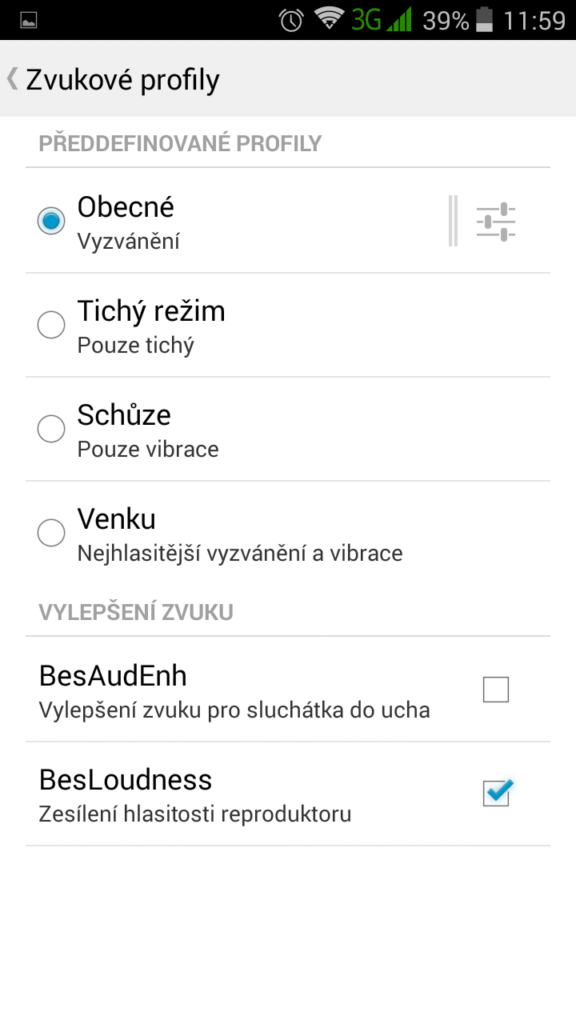 inew v3 plus uživatelské rozhraní zvukové profily