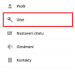 Přejděte do sekce Účet