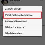 Vyberte možnost Přidat zástupce konverzace