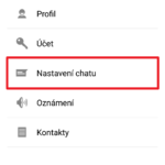 Pokračujte do sekce Nastavení chatu