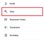 Přejděte do sekce Účet
