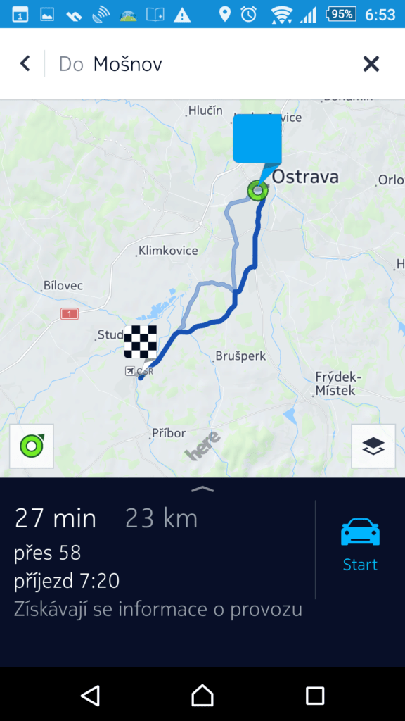 Offline navigace HERE