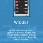 Widget se seznamem dnešních zápasů