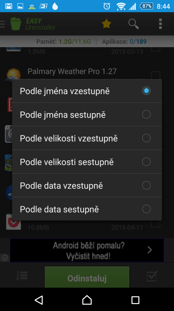 Řazení seznamu