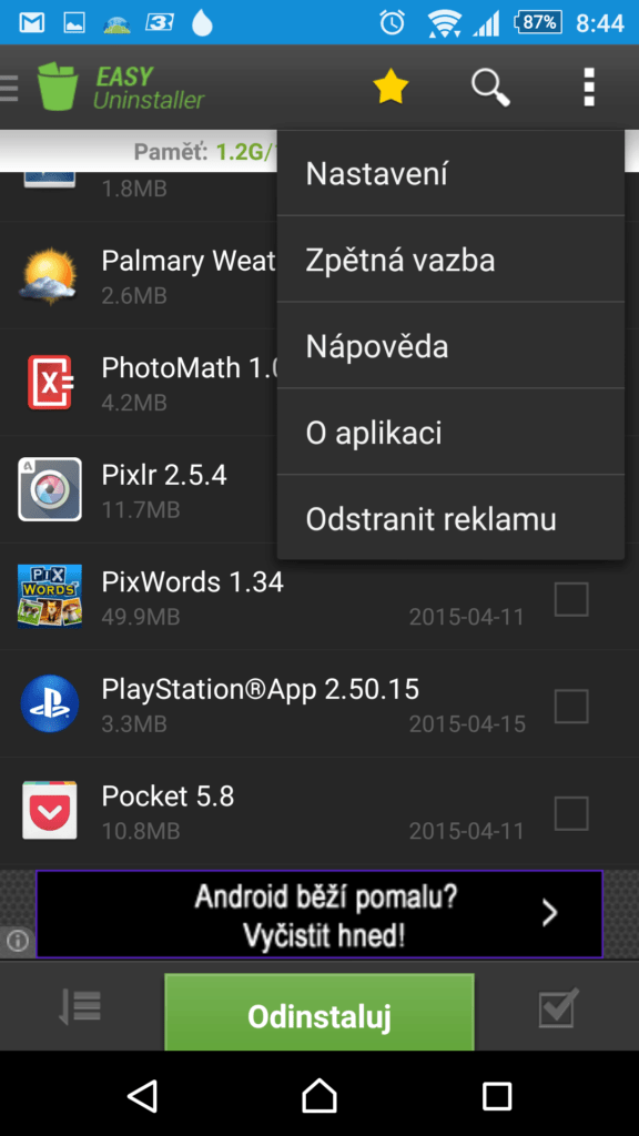 Kontextová nabídka