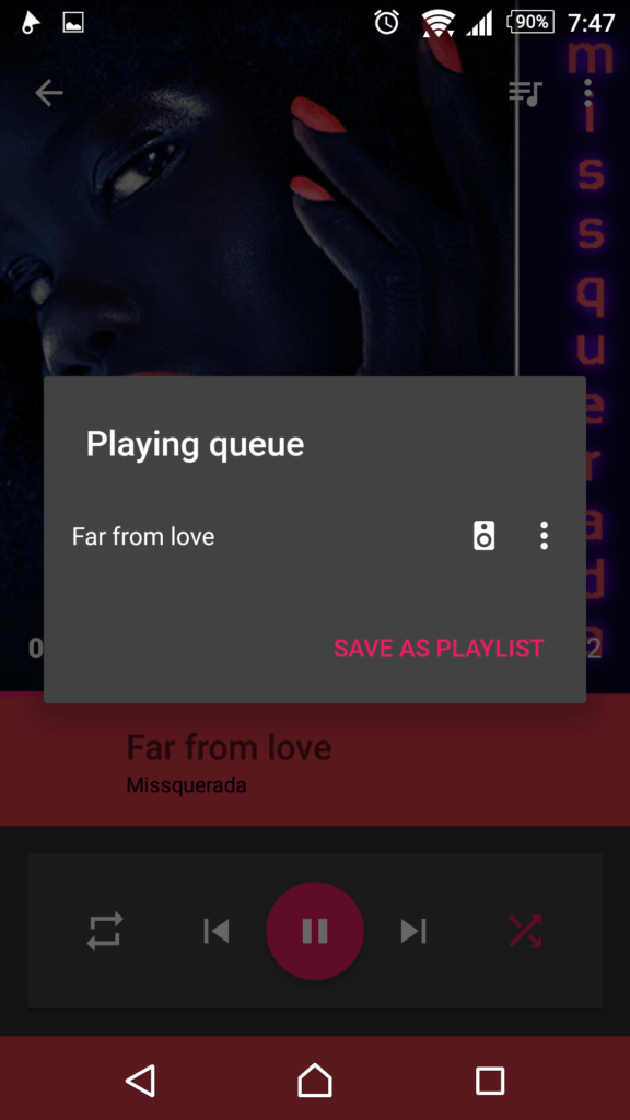 Fronta písní k přehrání