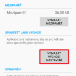 Vymazat výchozí nastavení