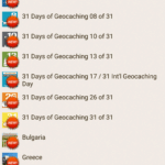 Geocaching - seznam suvenýrů