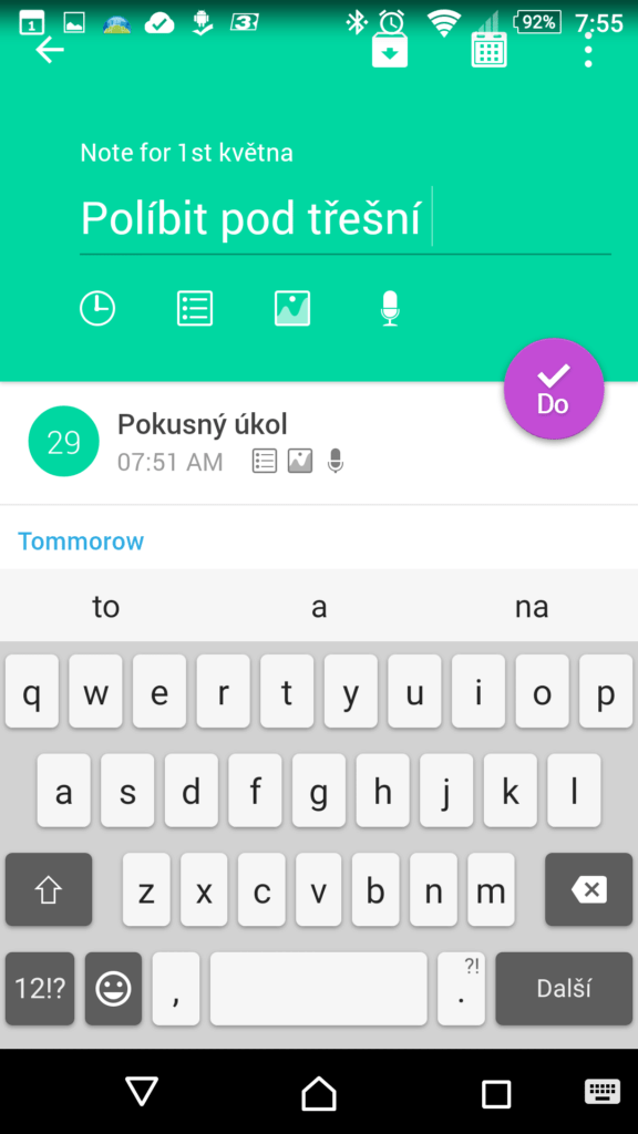 Zadání úkolu s termínem