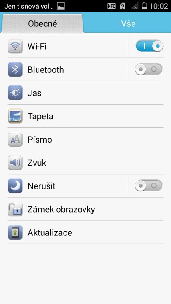 Ascend G620s nastavení