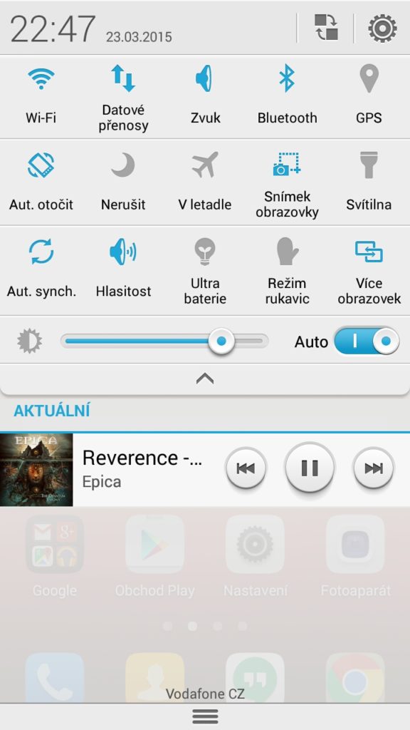 Ascend G620s přepínače