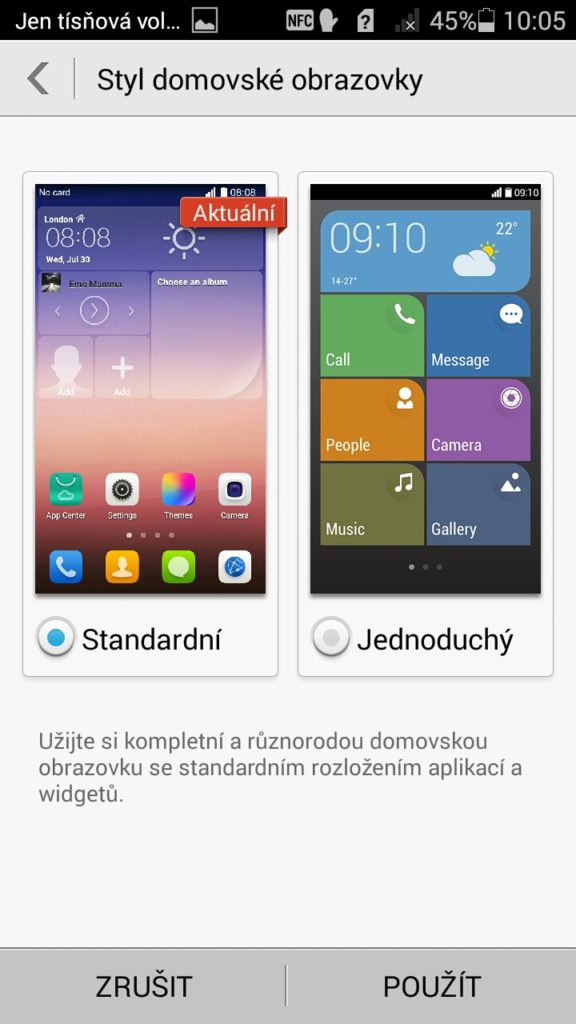 Ascend G620s režim launcheru
