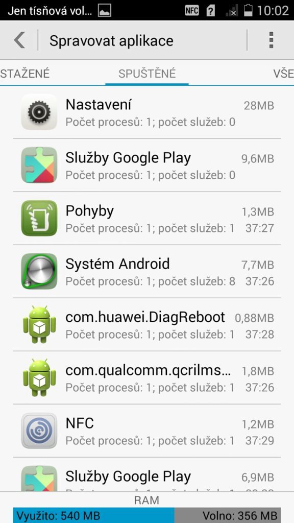 Ascend G620s spuštěné app