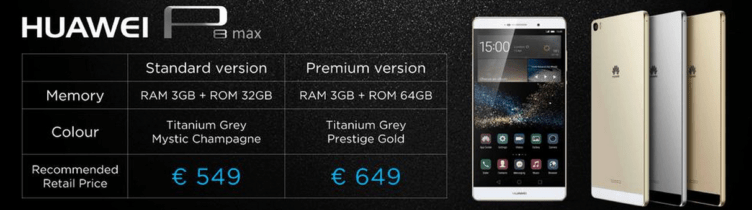 Huawei P8 Max - cena