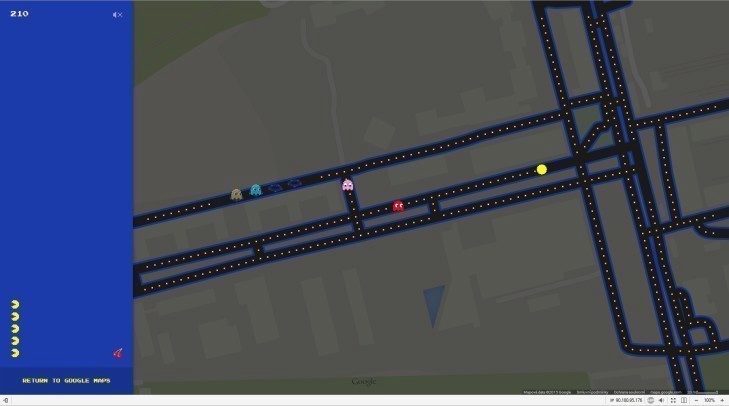 Pac-Man Google Maps