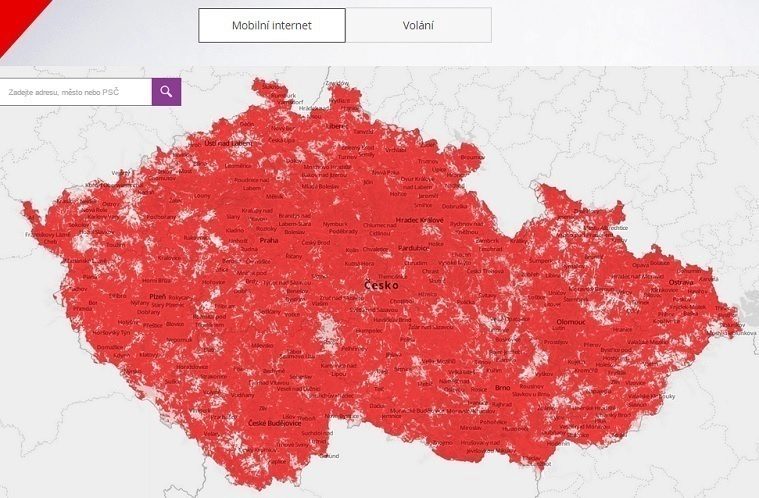 vodafone mapa pokrytí LTE titul