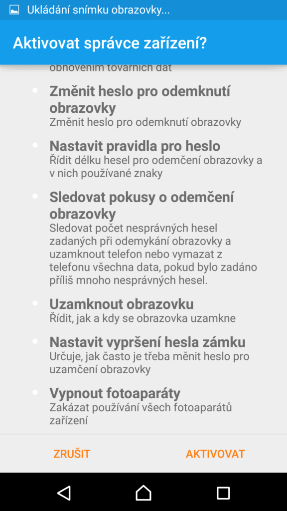 Přidělení oprávnění správce zařízení