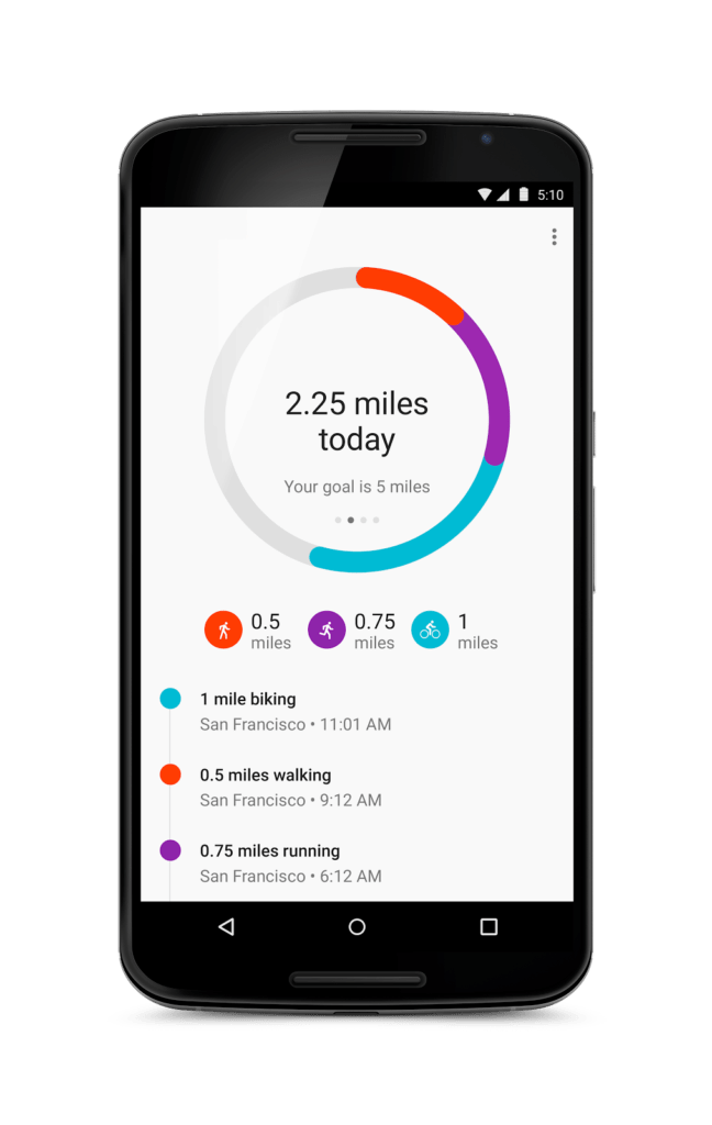 Google Fit nyní měří vzdálenost