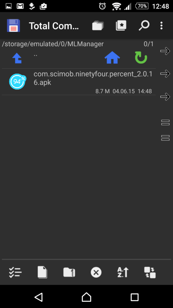 Uložení instalačního balíčku aplikace