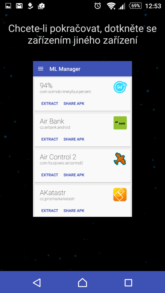 Pomocí Teleport Android přenést pomocí NFC do tabletu či telefonu, který přiblížíte zadní stranou