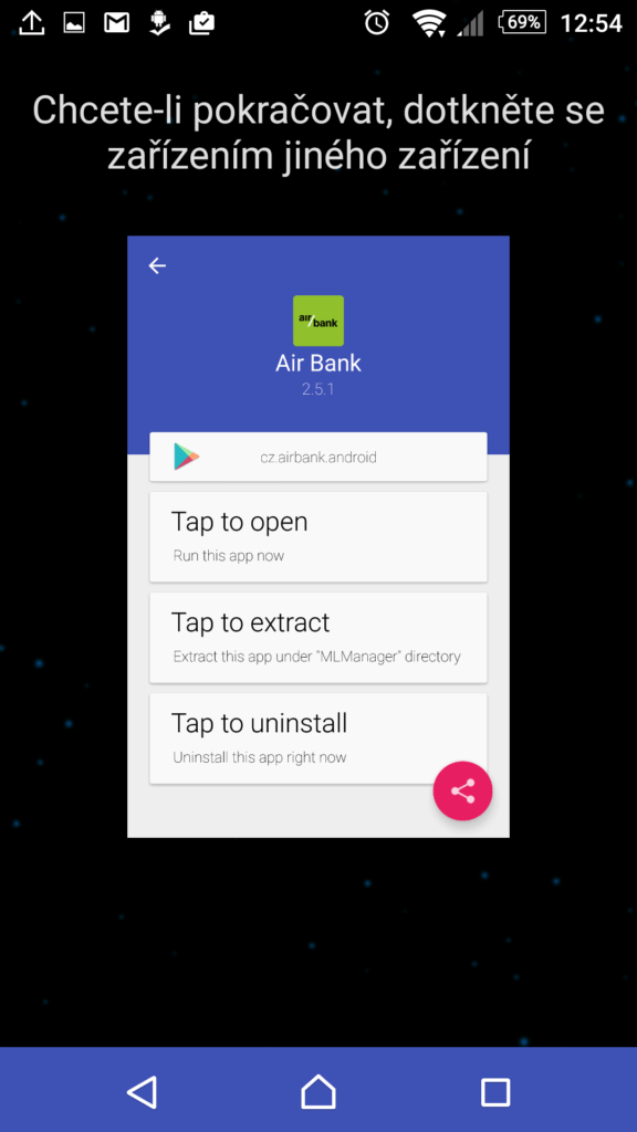 Pomocí Teleport Android přenést pomocí NFC do tabletu či telefonu, který přiblížíte zadní stranou