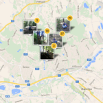 Mapa s místy, kde byly pořízeny fotky