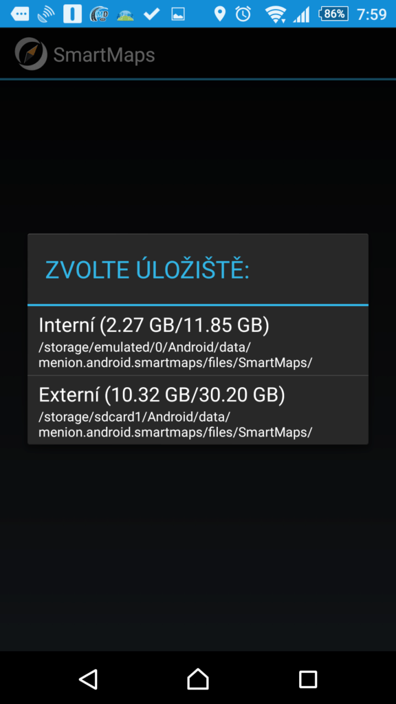 Volba úložiště