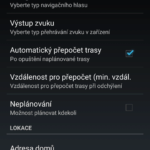 Nastavení adresy domů a do práce