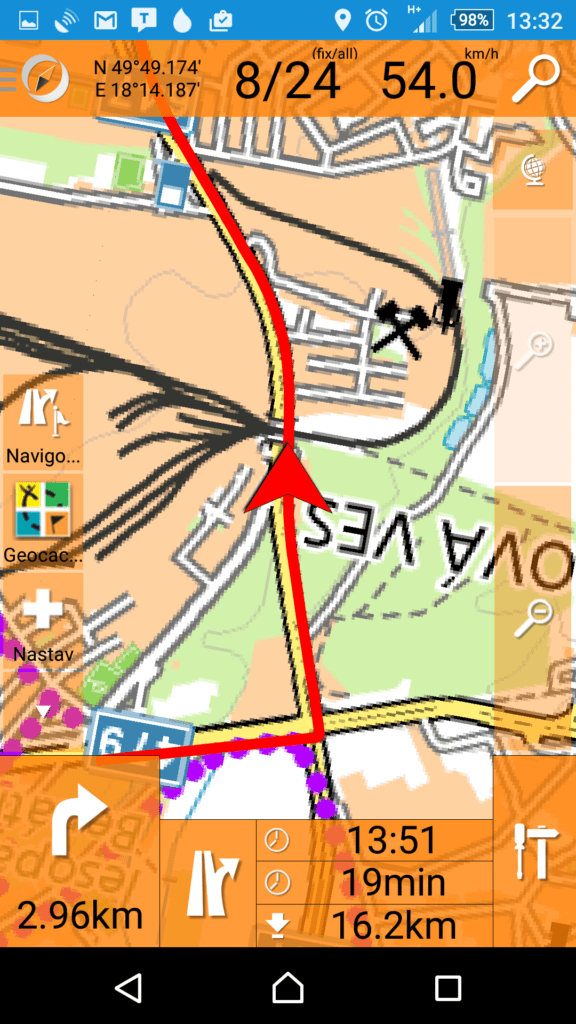 Zobrazení připomíná klasickou mapu